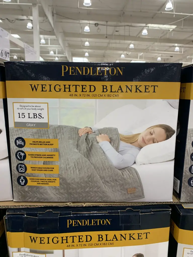 Bedding Pendleton 10 lb Weighted Blanket Gray Quilted Velvet Blanket 48