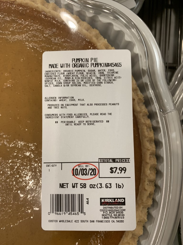 Costco Pumpkin Pie Calories Without Crust