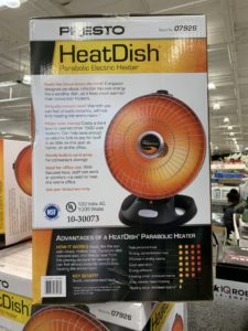 Costco Heat Dish, Presto Parabolic Heater - Costco Fan