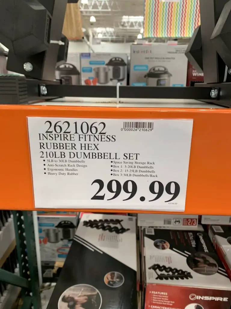 12-Sided Rubber Dumbbell Set (210 lb) is at Costco! It comes with