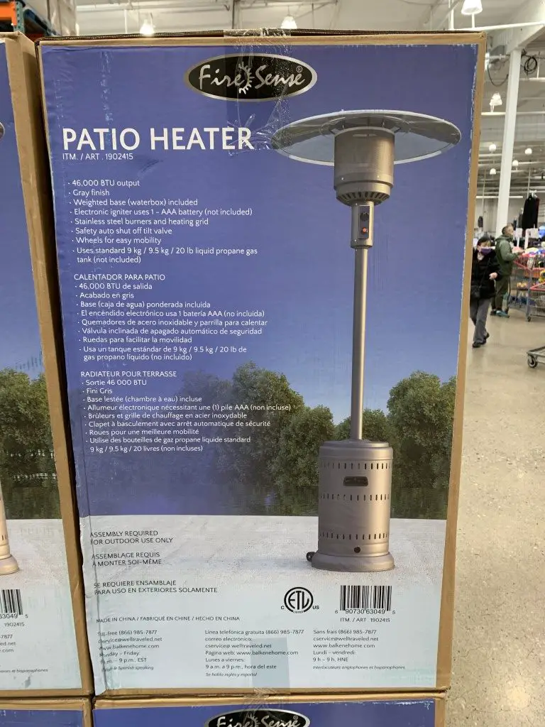 Costco Patio Heaters Fire Sense Gray, Outdoor Heating Lamps Costco