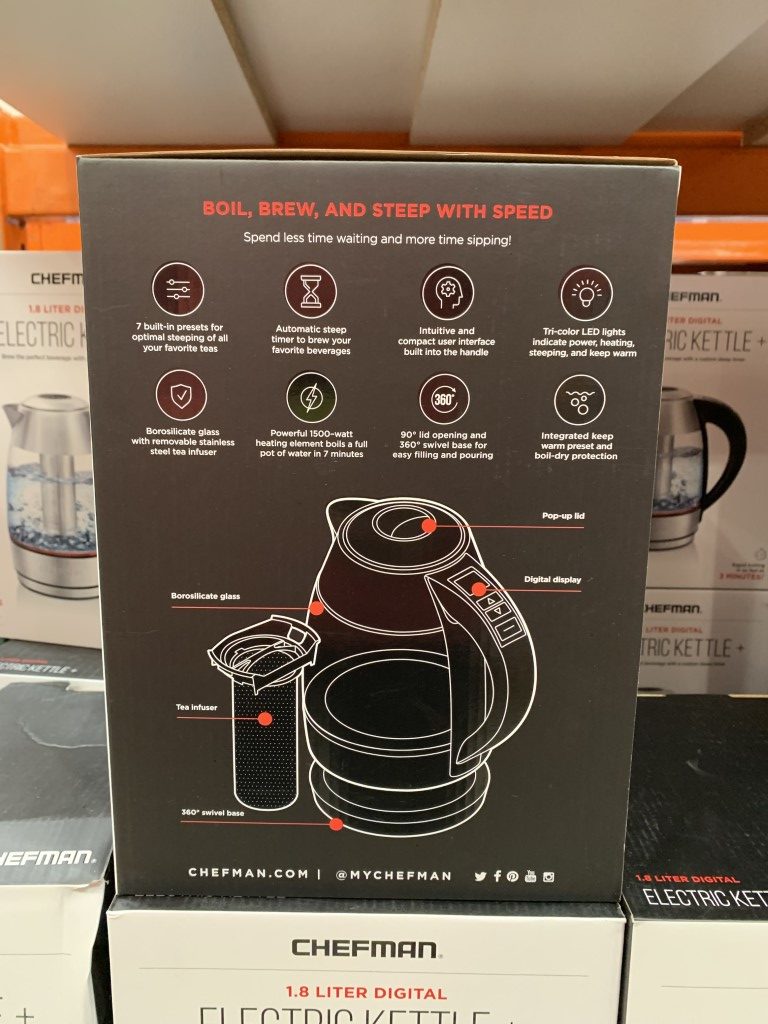 Costco Buys - Costco has this Chefman cordless glass electric kettle with a  tea infuser! I can't wait to make tea with this 😍