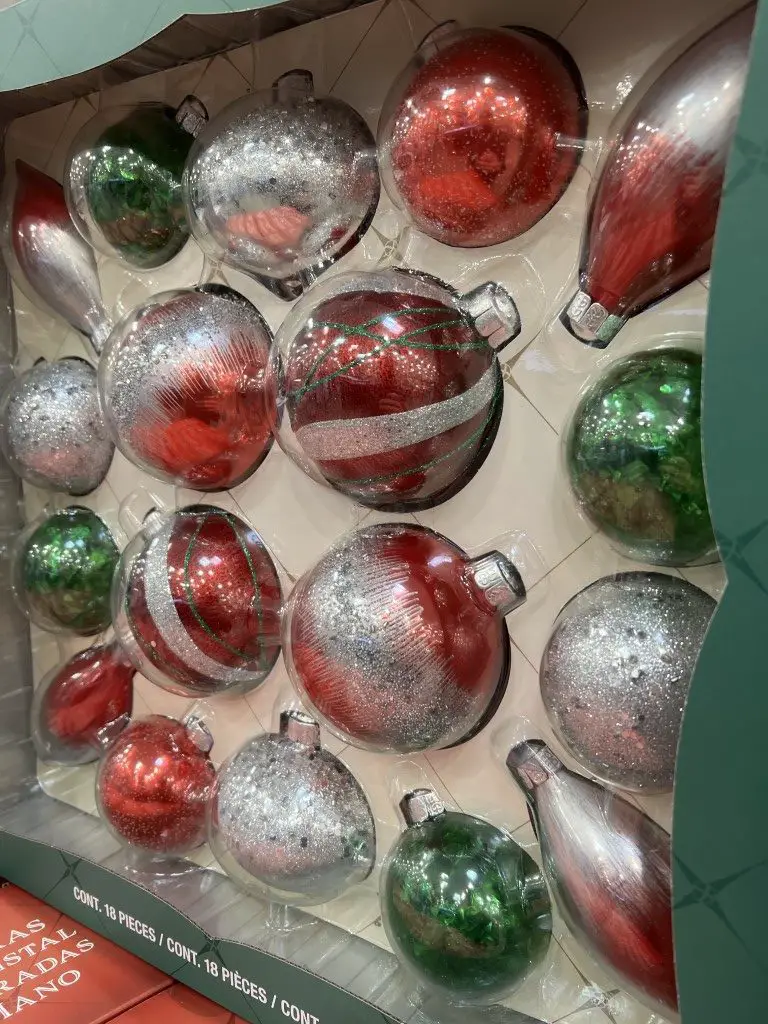 Costco Ornaments, Hand Decorated Glass Ornaments 18 Pc