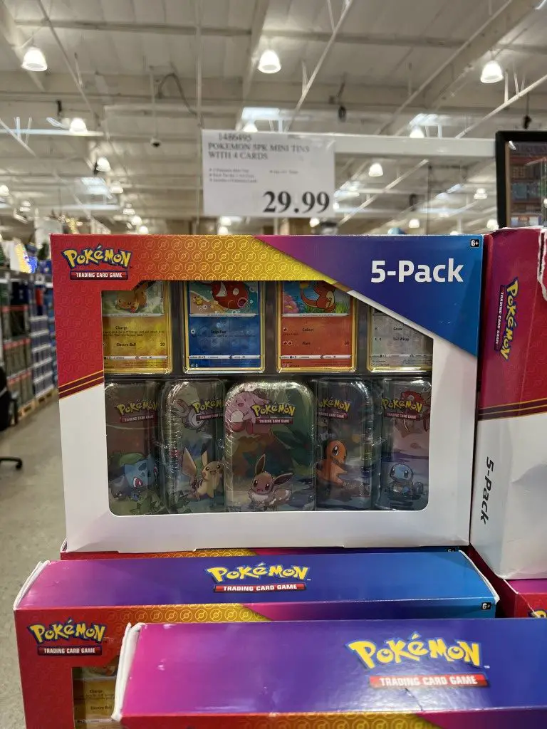 Costco Pokémon Cards, 5Pack Mini Tins w/ 4 Cards