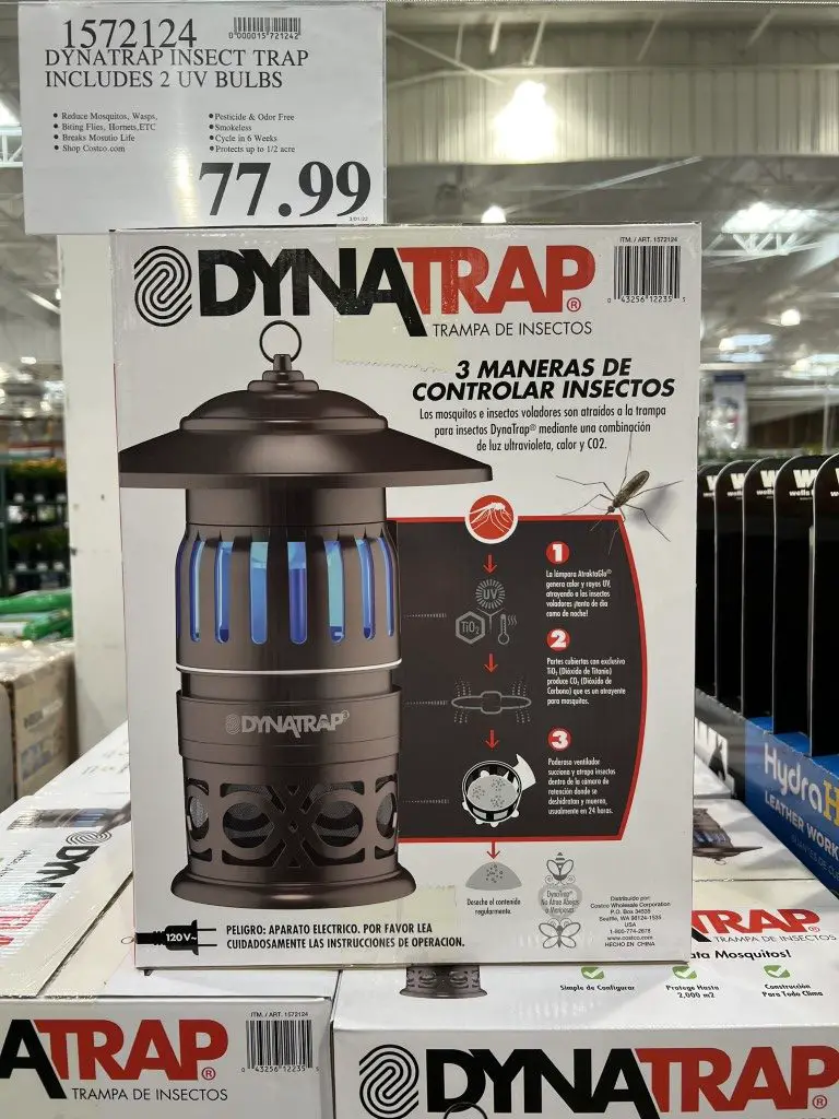 Costco sells this Dynatrap Insect Trap for $77.99. I find that these  Dynatrap's work great. To me the proof is in the machin…