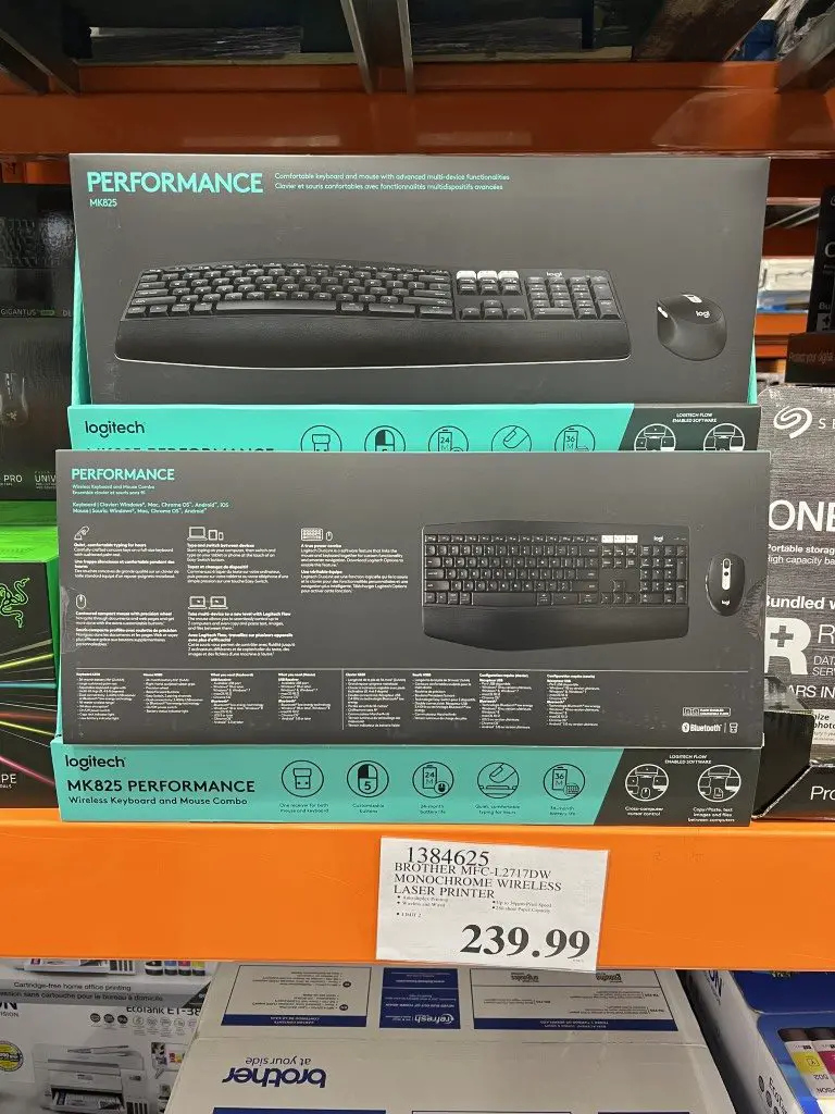 Costco Logitech Wireless Keyboard & Mouse, MK825