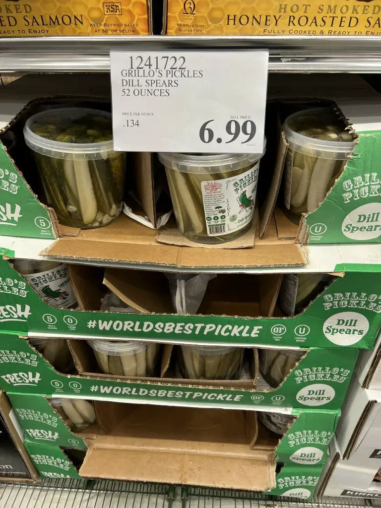 Costco Pickles, Grillo's Dill Spears, 52 Ounces